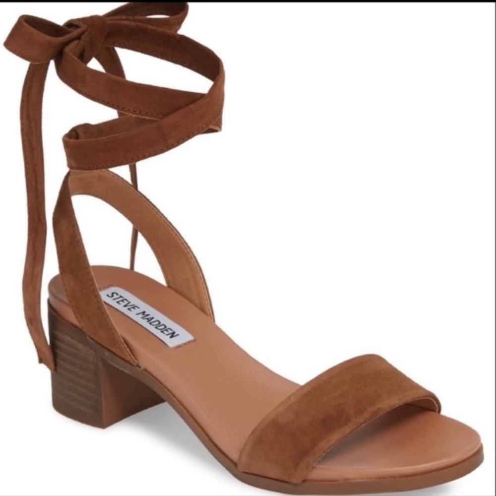 Steve Madden Brown Suede Block Heel Sandals